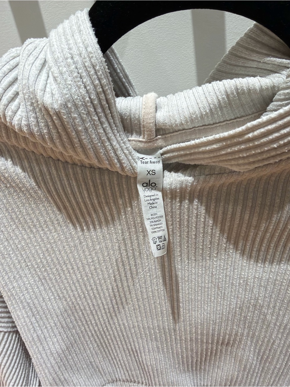ALO Ribbed Muse Hoodie (XS)